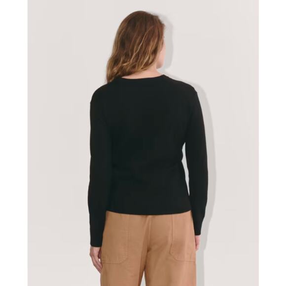 Everlane Womens The Classic Crew Sweater Small Black Cashmere Long Sleeve NWT - Picture 4 of 11